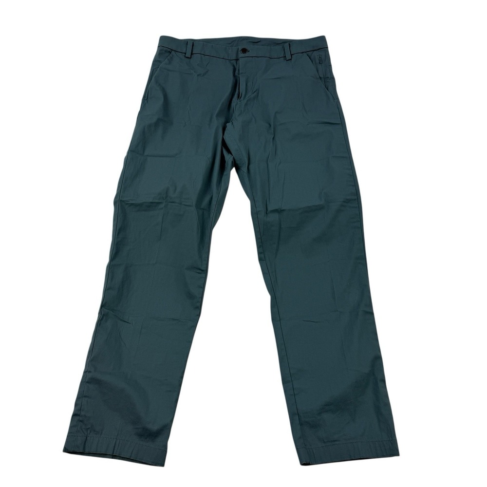Lululemon Mystic Green Cotton Commission Pants Wind Resistant Reflective 34x30
